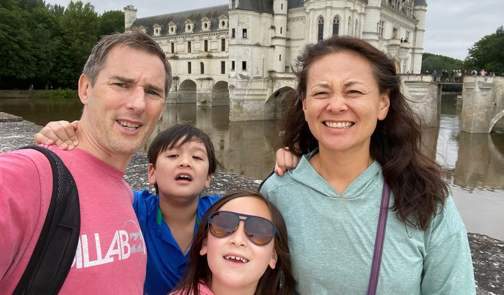 family photo on a vacation in France